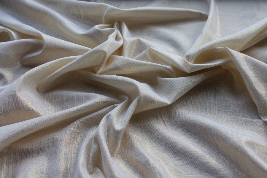 Cotton and Lurex, Ivory/Gold
