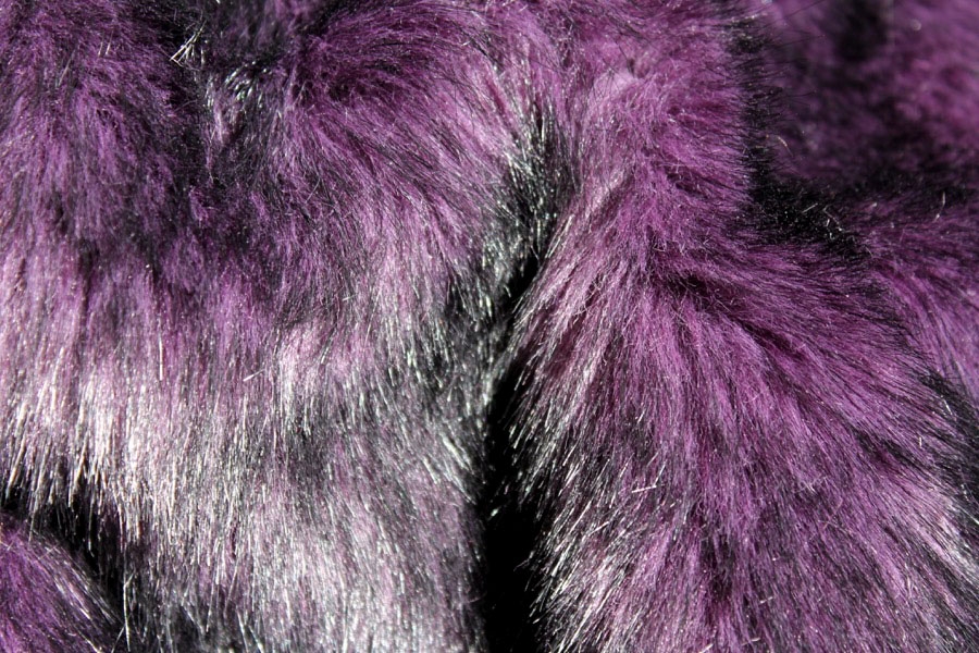Faux Fur - Black Tipped Purple