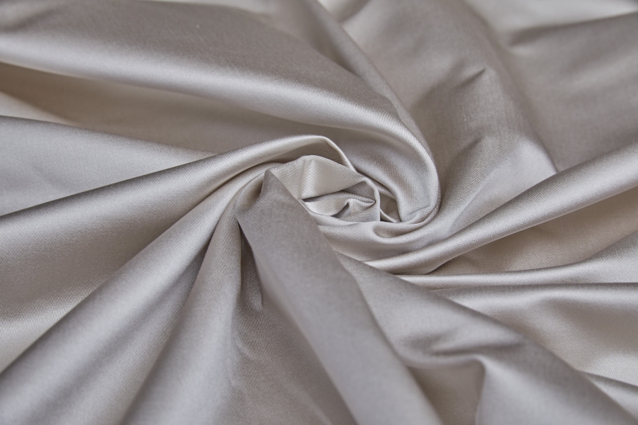 Silk/Cotton Duchesse Satin - Oyster