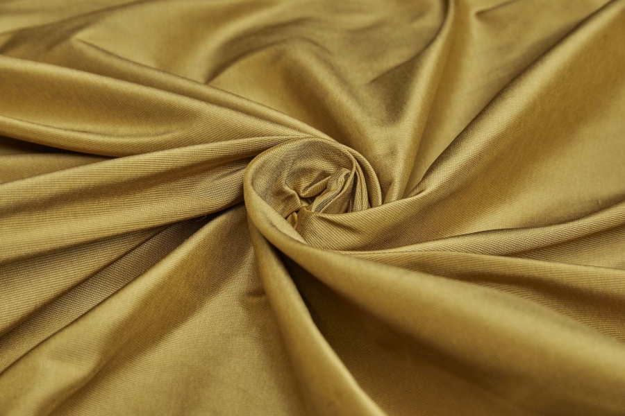 Heavy Weight Silk Taffeta - 3-Tone - Pale Gold, Caramel Brown and Antique Gold