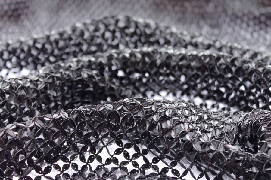 OUT OF STOCK - Sequinned Fishnet - Black