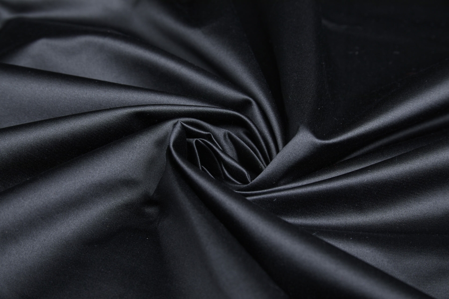 Silk/Cotton Duchesse Satin - Black