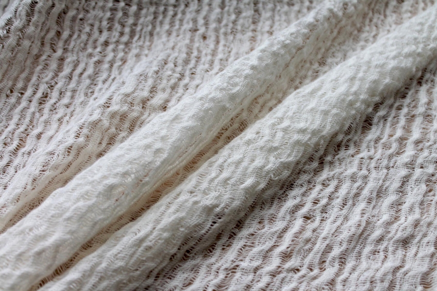 Textured Chunky Sheer Linen - Ivory