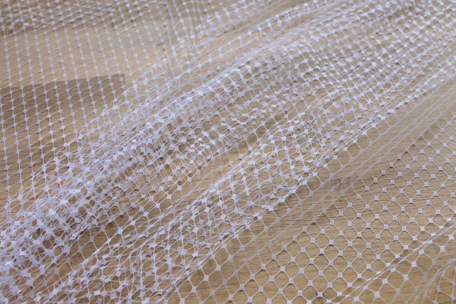 Large Hat Veiling Net - White