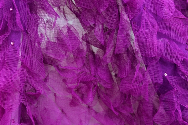 Petal Tulle on Silk Chiffon - Deep Magenta
