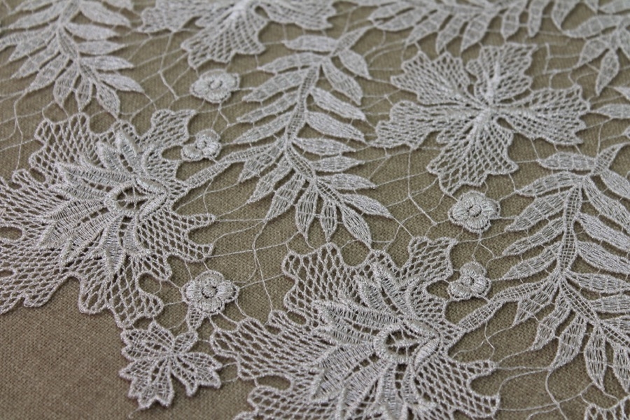 Guipure Lace - Delicate Silver Floral