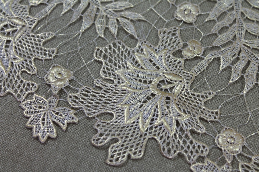 Guipure Lace - Delicate Gold Foiled Floral