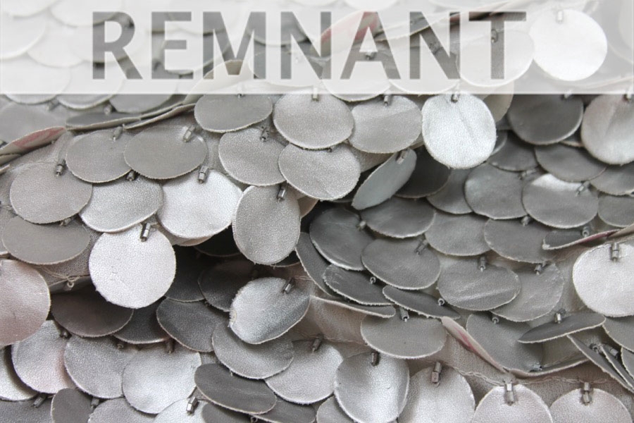REMNANT - Leatherette Coin Sequin - Silver - 0.3m Piece