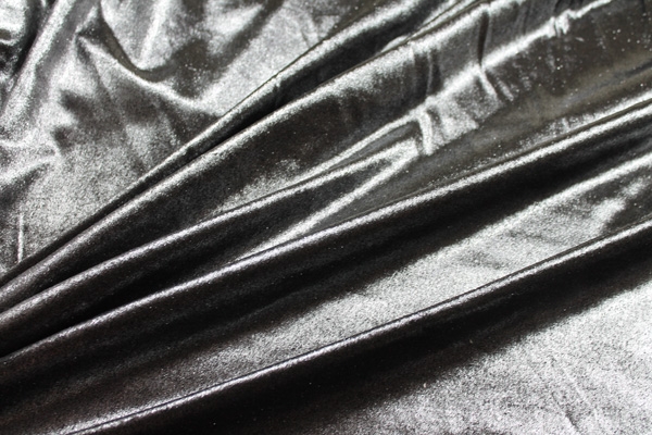 Foiled Silk Velvet - Silver Black