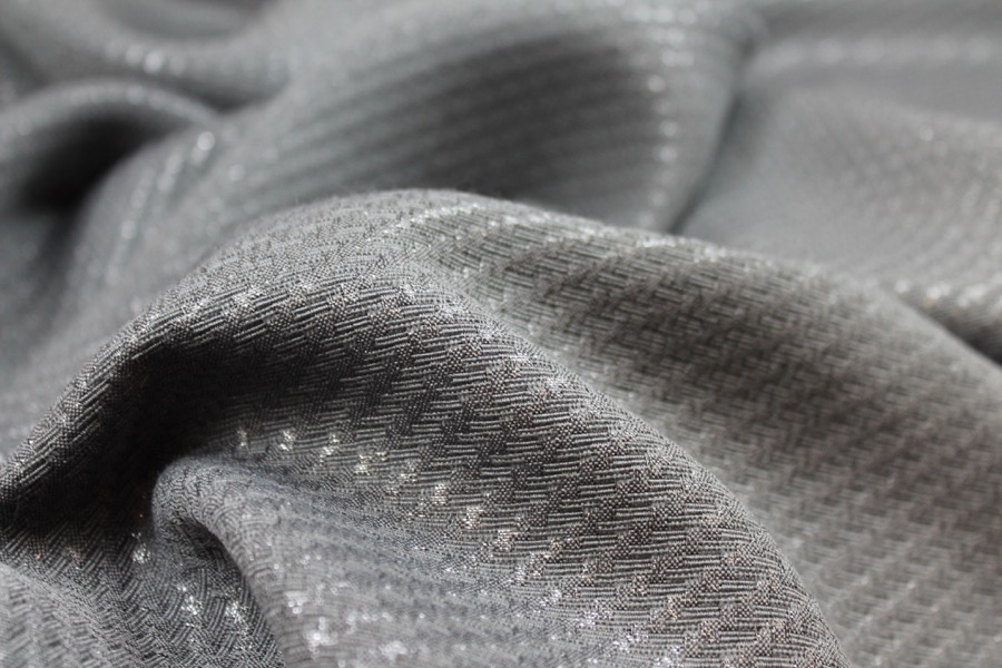 Drapey Metallic Texture Brocade - Grey