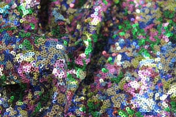Multi Colour Micro Sequin - Yellow / Pinks / Royal