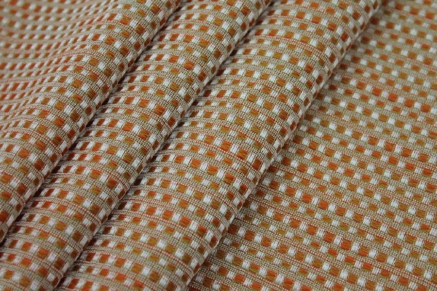 Orange Tweed Texture Brocade