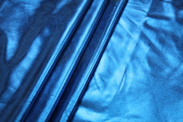 Metallic Foiled Lycra - Blue