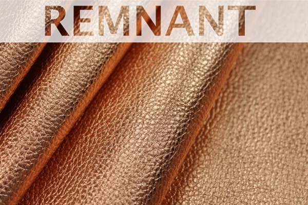 REMNANT - Textured Thick Metallic Leatherette - Rose Gold - 0.3m Piece