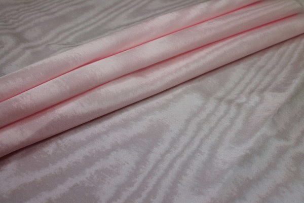 Cotton Viscose Grosgrain - Pale Pink Moiré