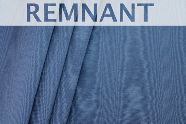REMNANT - Cotton Viscose Grosgrain - French Navy Blue Moiré - 0.55m Piece