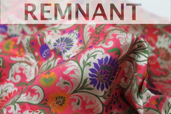 REMNANT - Heavy Banaras Brocade - Rose Pink/Multi - 0.4m Piece