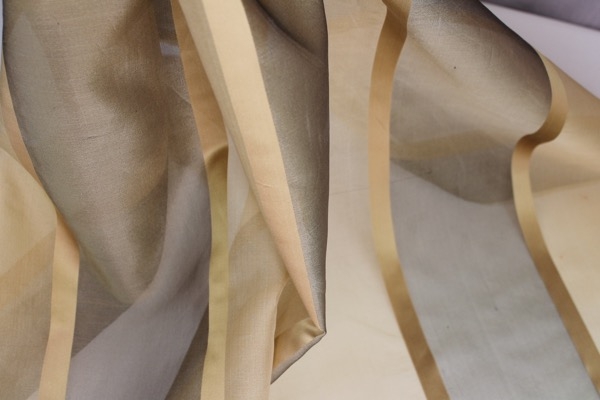 Wide Satin Stripe Silk Organza - Golds