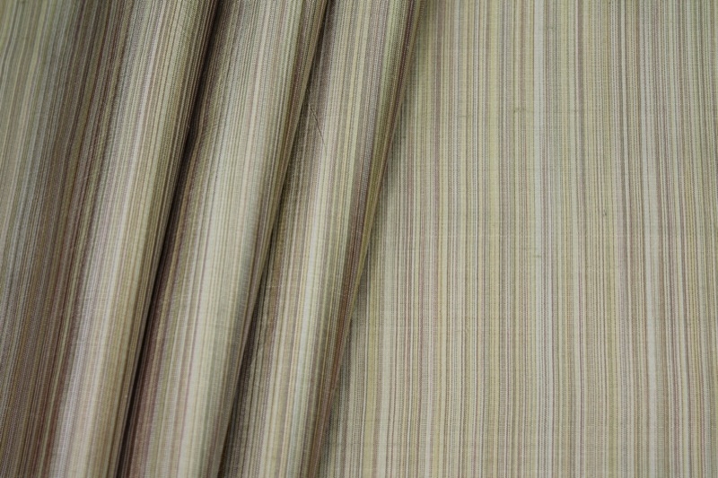 Striped Silk Dupion - Sage Green