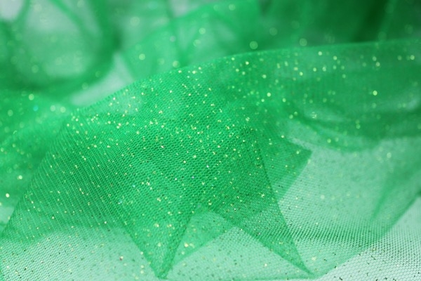 Bright Green Glitter Tulle