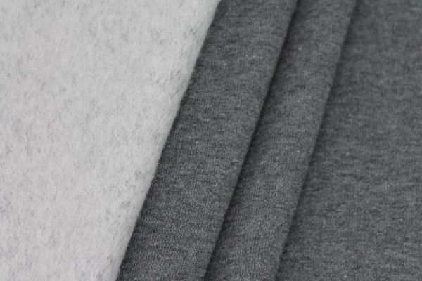 Sweatshirt Jersey - Mid Grey with Pale Grey Plush Back