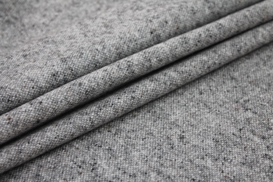 Silk and Wool Mix Tweed - Grey
