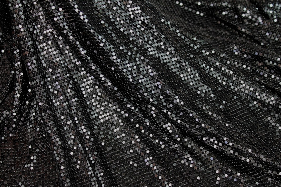 Metal Chainmaille Fabric - Black - Whole piece