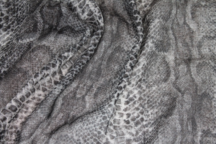 Snakeskin Print Wool Muslin 