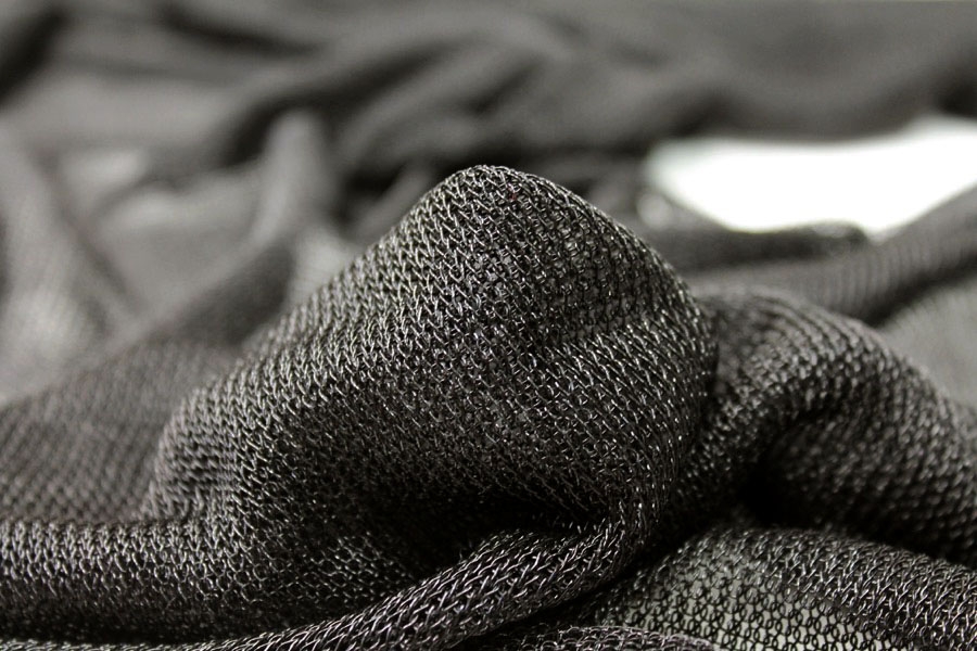 Fine Metallic Thread Knit - Black