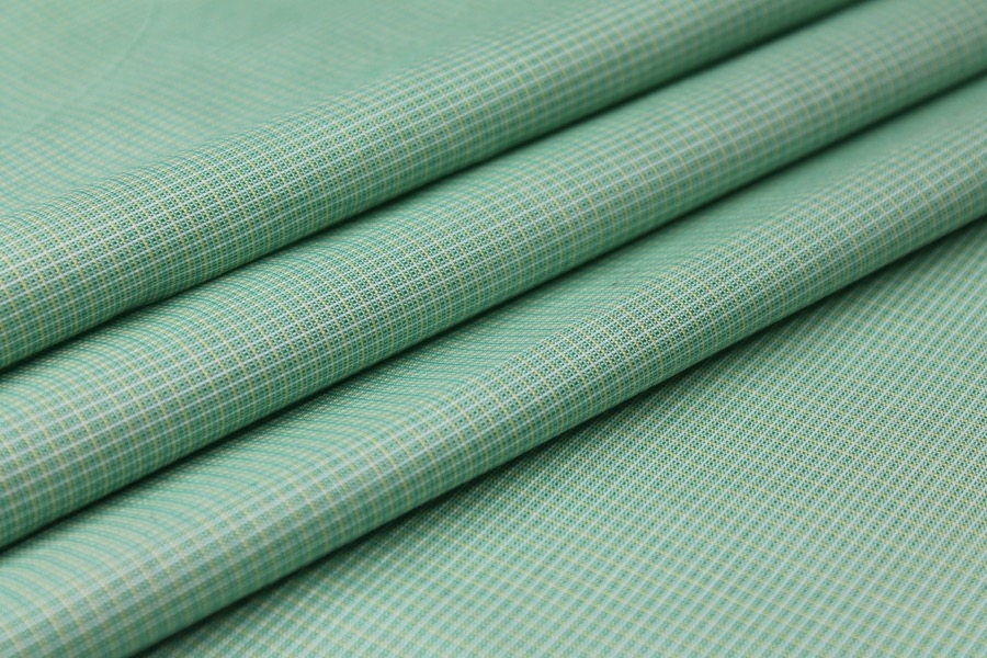 Shirting Cotton - Green Small Check