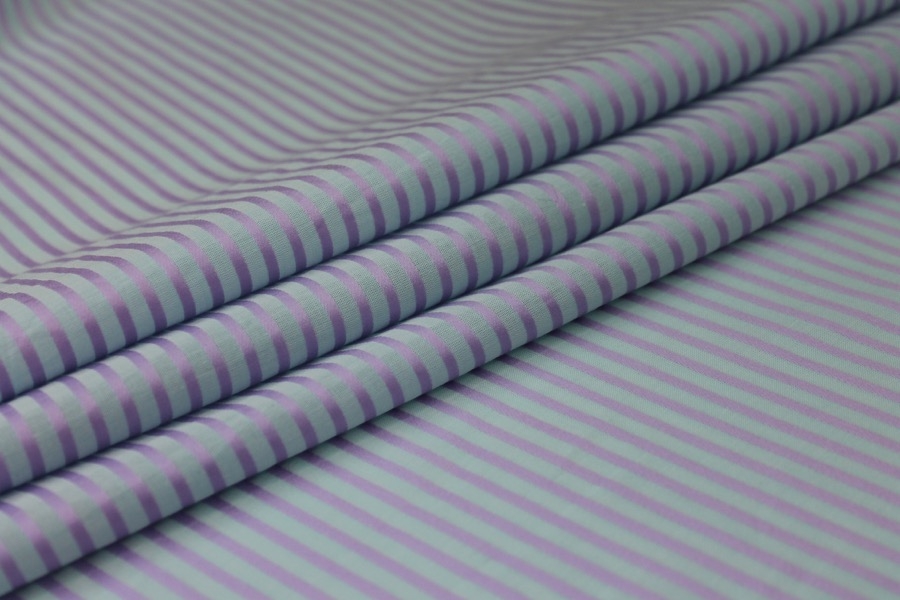 Shirting Cotton - Sheer Blue Lilac Stripe