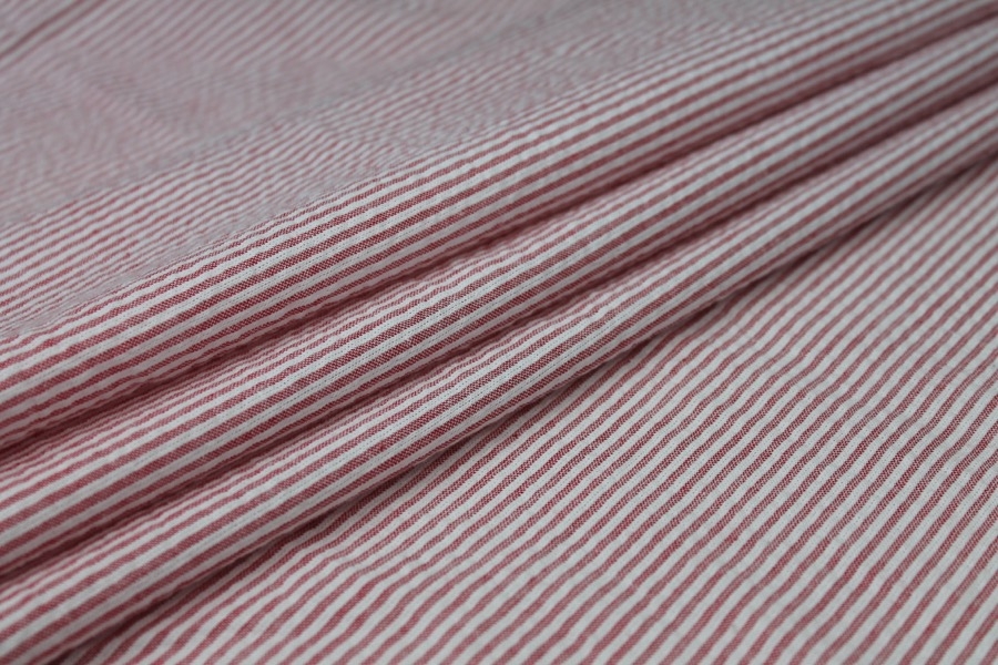 Shirting Cotton - Red and White Stripe
