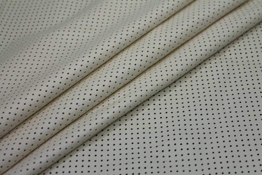 LAST PIECE - Perforated Leatherette Airtex - Cream