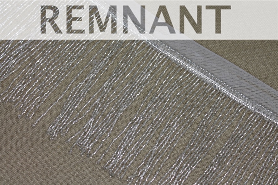 REMNANT - Beaded Fringe Trim - Silver - 0.6m Piece