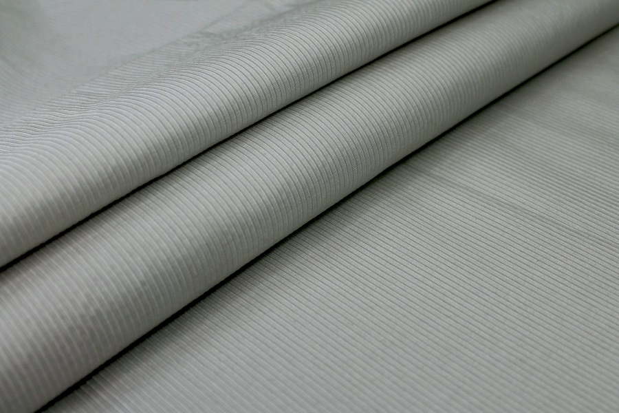 Pale Grey Silk Cotton "Ottoman"