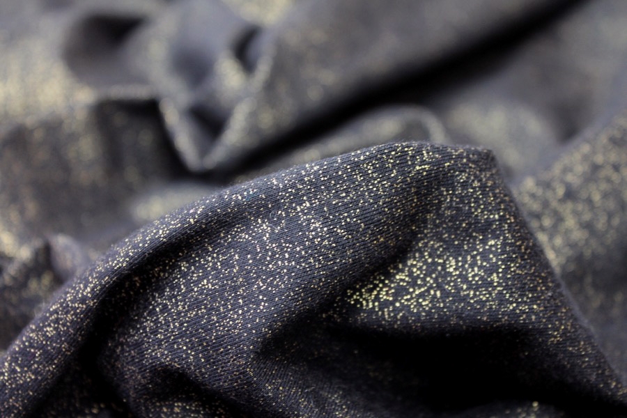 Cotton Jersey - Black with Gold Splatter