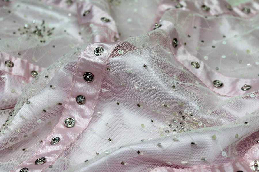 Photographed on our sugar pink silk satin, SKU 3160