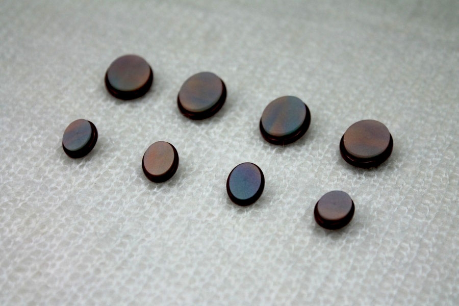 Oval "Shell" Resin Inlay Shank Button - Brown - Large