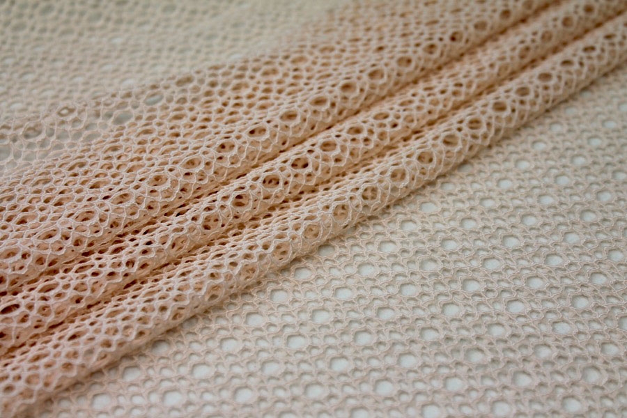 Corded Mesh Fabric - Pale Pink