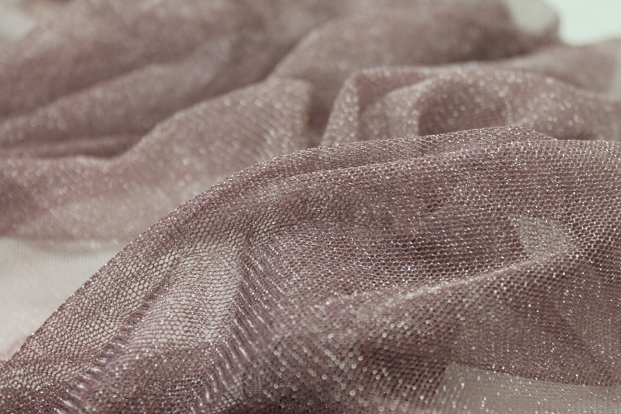 Sparkly Soft Tulle - Mauve / Silver