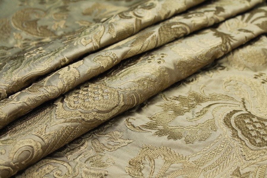 Heavy Jacquard Style Embroidery - Deep Gold
