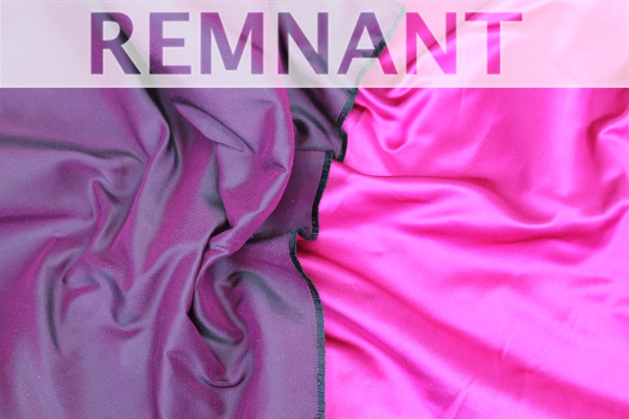 REMNANT - Two Tone Silk Duchesse Satin - Magenta/Black - 1.2m Piece
