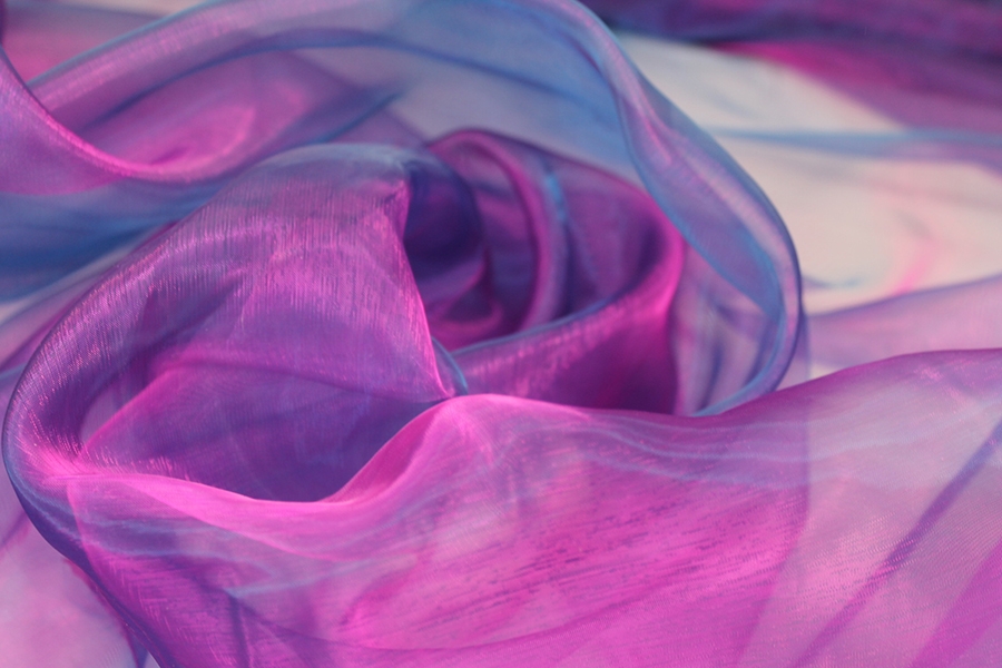 Two Tone Polyester Organza - Turquoise / Violet