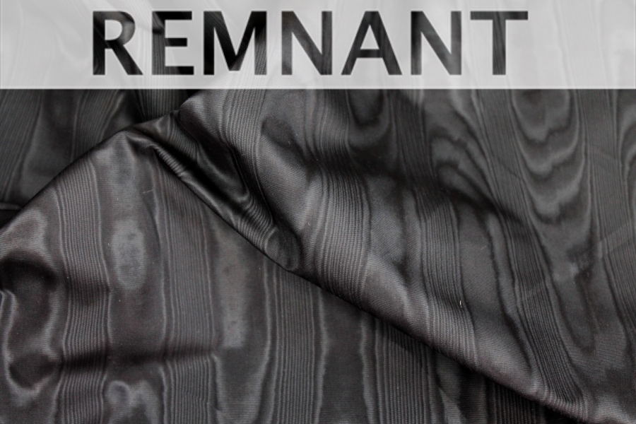 REMNANT - Washed / FADED Acetate Moire - Black - 0.3m