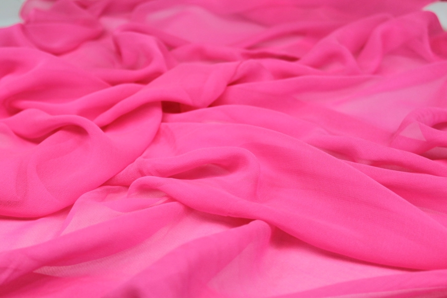 Neon Pink Silk Georgette - 112cm wide