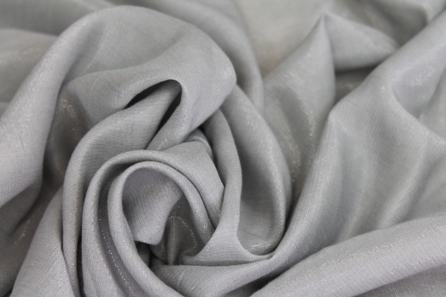 Soft Sheer Lurex Fabric - Grey
