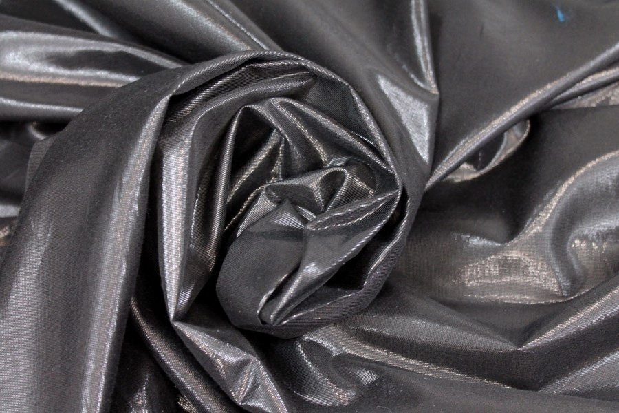 Soft Thin Lurex Fabric - Black/Black