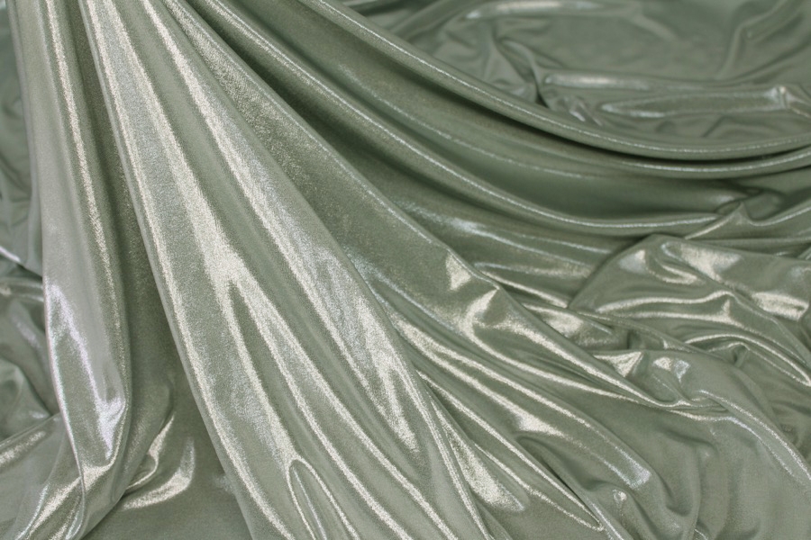 Slinky Jersey - Pale Aqua Metallic Foil