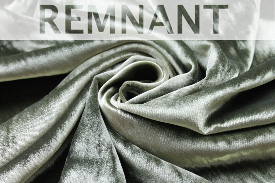 REMNANT - Silk Velvet - "Olive" - 1.6m Piece