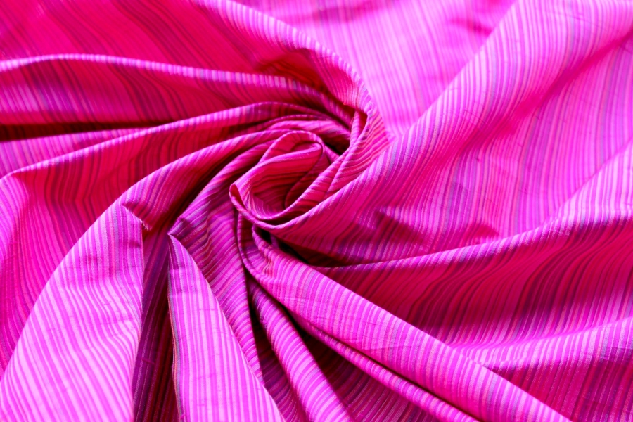 Multi Striped Silk Dupion - Pink